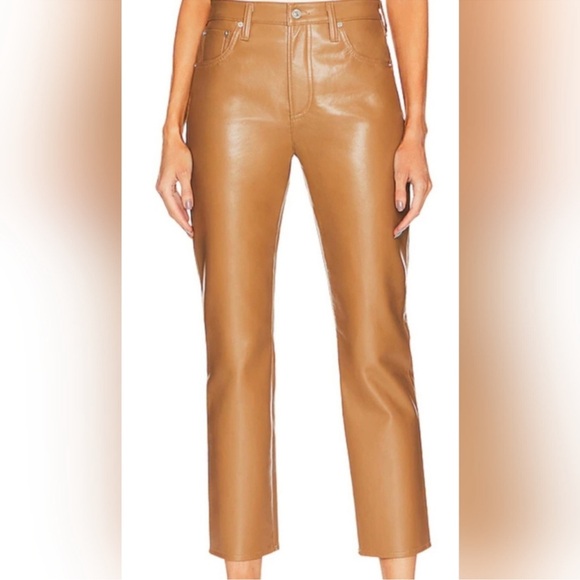 7 For All Mankind Pants - 7 For All Mankind Vegan Faux Leather Straight Leg Pants NEW | s